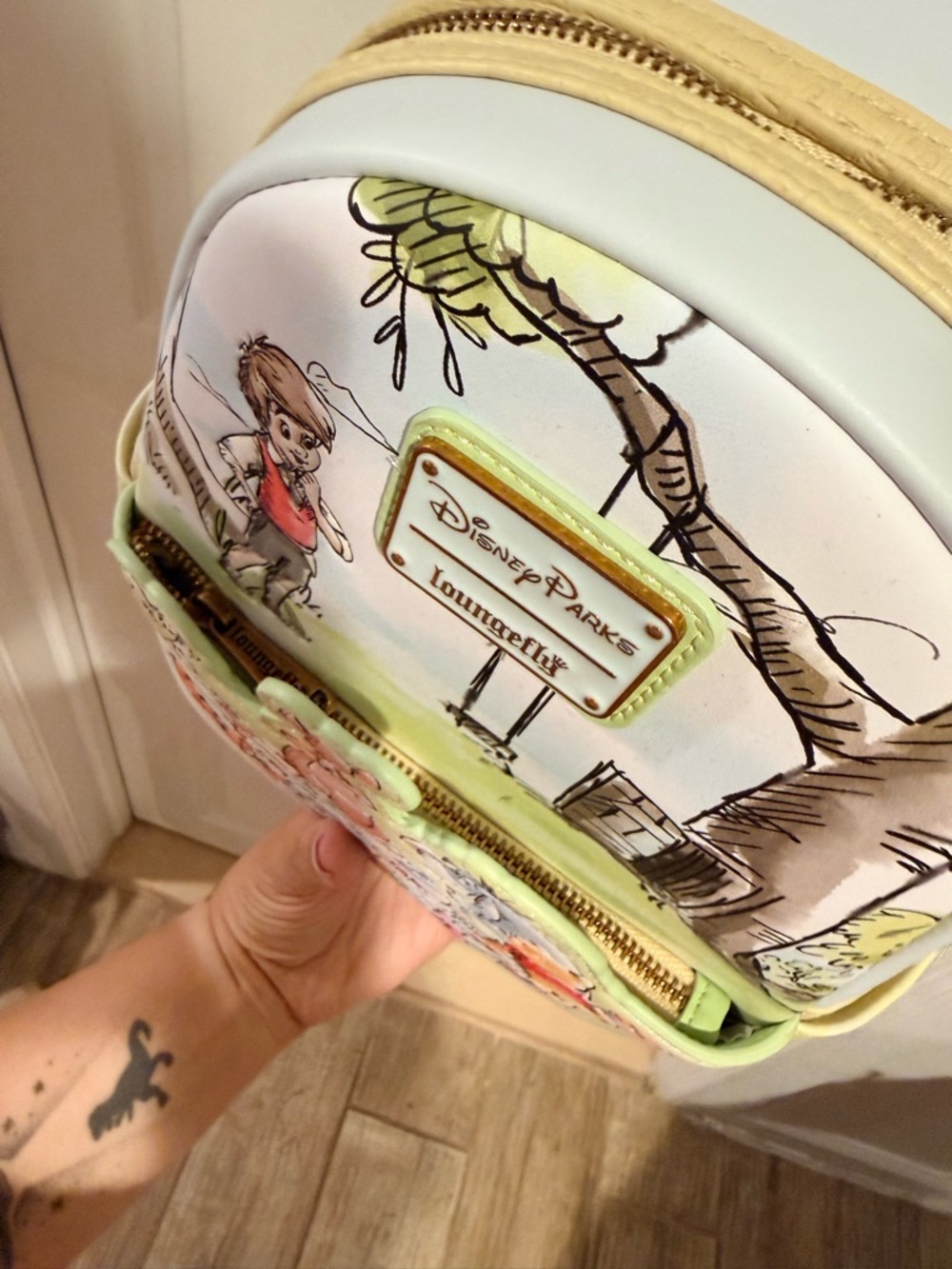 Loungefly Disney Parks Winnie the Pooh Pastel Green & Cream Mini Backpack - Picture 5 of 6